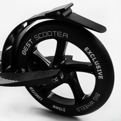 Самокат двухколесный складной амортизатор Best Scooter PU колеса 100 кг Black and red (105585) Кам'янка-Дніпровська
