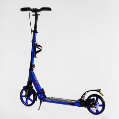 Двухколесный складной самокат алюминий дисковый тормоз амортизаторы Best Scooter Factor 70 кг Dark blue (118487) Киев