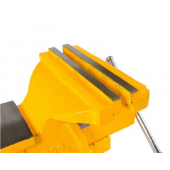 Тиски слесарные настольные поворотные MASTERTOOL 200 мм Yellow (07-0220) Дніпрорудне