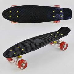 Скейт Пенни борд Best Board со светящимися PU колёсами Black-Red (74193) Южноукраїнськ