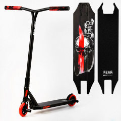 Самокат трюковый Best Scooter FEAR SCS система пеги алюминиевый диск и дека колёса PU 100 кг Black and red (112901) Енергодар