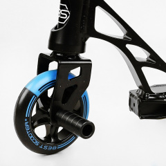 Самокат трюковый пеги алюминиевый диск и дека колёса Best Scooter Reactor HIC-система PU Black and blue (112770) Дніпро