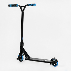 Самокат трюковый пеги алюминиевый диск и дека колёса Best Scooter Reactor HIC-система PU Black and blue (112770) Дніпро