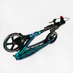 Двухколесный складной самокат Best Scooter 100 кг Black and turquoise (113199) Ніжин
