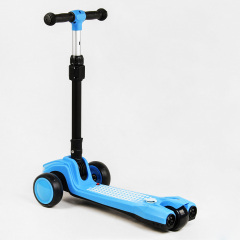 Самокат трехколесный складной руль свет звук дым Best Scooter MAXI 60 кг Blue (111437) Южноукраинск