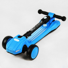 Самокат трехколесный складной руль свет звук дым Best Scooter MAXI 60 кг Blue (111437) Южноукраинск