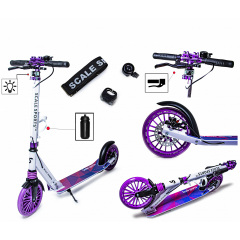 Двухколесный самокат Scale Sports SS-32, складной, ручной тормоз, Led-фонарик White and violet (1578370478) Тернопіль