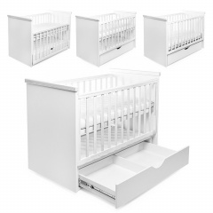 Кроватка деревянная с ящиком Наталка Тучка 120 х 60 см White (149632) Тернопіль