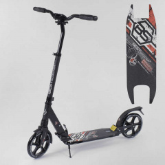 Самокат алюминиевый Best Scooter с PU колесами, 2 аммортизаторами Black/Red (92087) Броди