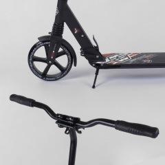Самокат алюминиевый Best Scooter с PU колесами, 2 аммортизаторами Black/Red (92087) Броди