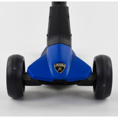 Самокат Lamborghini трехколесный складной алюминиевый руль, колеса PU со светом Blue/Black (101283) Киев