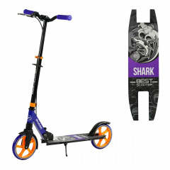 Самокат двухколесный Best Scooter PU колеса 1 амортизатор Черный с фиолетовым (147536) Кам'янка-Дніпровська