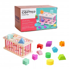 Логическая игра WToys 2 геометрических сортера 12 деревянных фигурок Разноцветный (136980) Петрове