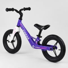 Велобег детский с надувными колёсами, магниевой рамой и магниевым рулем Corso Purple/White (22709) Тернопіль