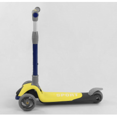 Самокат трехколесный Best Scooter складной алюминиевый руль, 3 колеса PU со светом Black/Yellow (102033) Дніпро