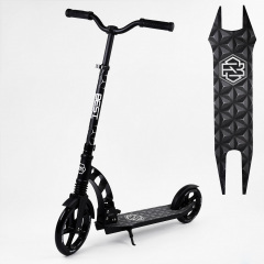 Самокат двухколесный Best Scooter с PU колесами, 1 амортизатором Black (00076) Запоріжжя