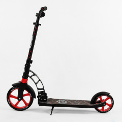 Двухколесный самокат Best Scooter колеса PU складной амортизатор 70 кг Black and red (103455) Весёлое