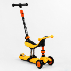 Самокат-велобег трехколесный Best Scooter колеса PU со светом 3 в 1 70 кг Orange (105657) Доманёвка