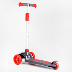 Самокат трехколесный свет деки и колес съёмный руль Best Scooter MAXI 60 кг Red and grey (114443) Владимир-Волынский