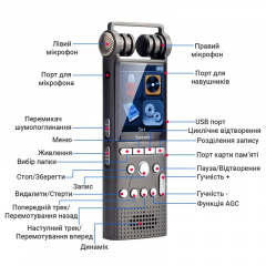 Профессиональный диктофон цифровой с линейным входом Savetek GS-R06 32 Гб (100894) Тернополь