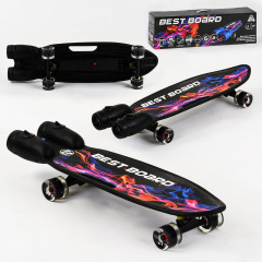 Пенни борд с музыкой и дымом ручка светящиеся PU колеса Best Board 80 кг Black (102872) Ахтырка