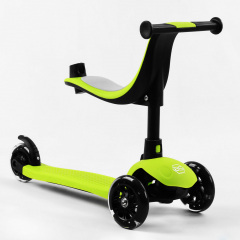 Самокат-велобег Best Scooter 3 в 1 колеса PU со светом сидение родительская ручка 50 кг Green (106696) Южноукраинск