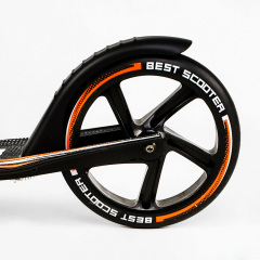 Двухколесный складной самокат Best Scooter 100 кг Black and orange (113216) Киев
