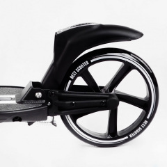 Двухколесный складной самокат фонарик 2 амортизатора Best Scooter 100 кг Black and white (114437) Ворожба