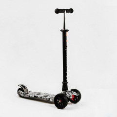 Самокат Best Scooter MAXI S 4 колеса PU СВЕТ Skulls and flowers 60 кг Разноцветный (111817) Костополь