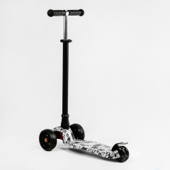 Самокат Best Scooter MAXI S 4 колеса PU СВЕТ Skulls and flowers 60 кг Разноцветный (111817) Костополь