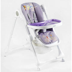 Стульчик для кормления Joy ПВХ 4 колеса White and Purple (145029) Гуляйполе