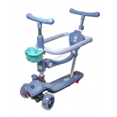 Самокат No Brand Baq 5 в 1 PU колеса Blue (1709337547) Ворожба