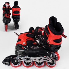 Роликовые коньки свет на переднем колесе Best Roller PU колёса 30-33 Red/Black (98927) Ахтырка