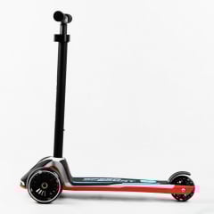 Самокат Best Scooter MAXI съемный алюминиевый руль колеса PU со светом 70 кг Black and red (105876) Львов