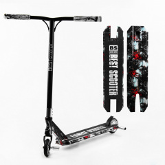 Самокат трюковый Best Scooter HIC-система пеги алюминиевый диск и дека принт Skulls and palms 100 кг Разноцветный (105675) Стрий