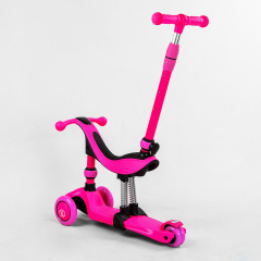 Самокат-велобег трехколесный Best Scooter колеса PU со светом 3 в 1 70 кг Pink (104497) Покровск