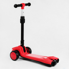 Самокат трехколесный складной руль свет звук дым Best Scooter MAXI 60 кг Red (111438) Жмеринка