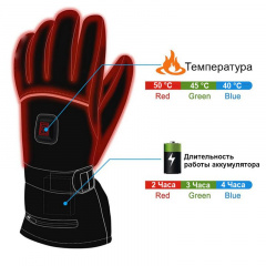 Перчатки с подогревом на аккумуляторах до 50 градусов Luckstone WarmSpace HE500, 3 режима, до 4 часов согревания, размер L (100793) Полтава