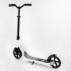 Самокат двухколесный Best Scooter складной PU колеса широкий велосипедный руль 100 кг Black/White (105380) Володарськ-Волинський