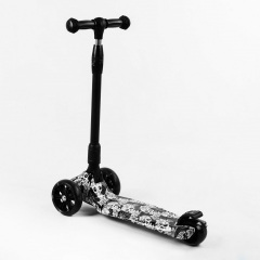 Самокат трехколесный Best Scooter MAXI складной колеса PU со светом Skulls and flowers 60 кг Разноцветный (105402) Покровск