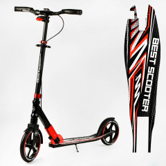 Двухколесный складной самокат Best Scooter 100 кг Black and red (113219) Якимівка