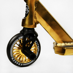 Самокат трюковый алюминиевый диск и дека Best Scooter Kraken HIC-система пеги 100 кг Black and gold (112768) Полтава