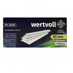 Гвоздь закаленный для пневмостеплера WERTVOLL 18GA 30 мм/1.0х1.25 мм 5000 шт Grey (FX-2530) Одесса