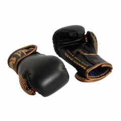 Перчатки боксерские JAB One size 6 унций Black and gold (17587) Ворожба