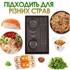 Набор керамической посуды для суши и роллов Urbankit 8 предметов Черный H44KJ Сміла