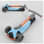 Самокат трехколесный Best Scooter складной алюминиевый руль, 3 колеса PU со светом Blue/Orange (102032) Ворожба