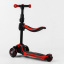 Самокат трехколесный с сидением Best Scooter MAXI PU колеса со светом 60 кг Red and black (102923) Ирпень
