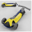 Самокат трехколесный Best Scooter складной алюминиевый руль, 3 колеса PU со светом Black/Yellow (102033) Дніпро