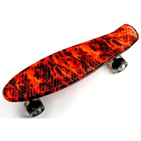 Пенни борд светящиеся колёса Penny Fire 57х15 см Черно-красный