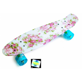 Пенни борд со светящимися колесами Penny Flowers (PR07L)